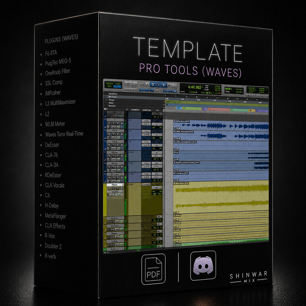 Boîte du produit Template Pro Tools Waves de ShinwarMix